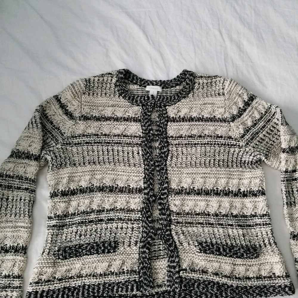 Women's Black & White Chico's Cardigan  (Size 1)